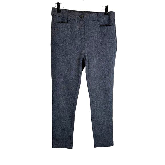 Loft Sutton Skinny Gray Flat Front Straight Office Dress Pants Womens 4P Suit - Picture 1 of 15